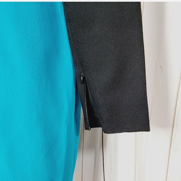 Anne Klein Blue and Black Midi Dress - Picture 4 of 14